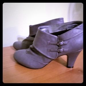 Ankle booties. 2 1/2" heel.